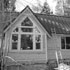 Siding and roofing on the creek side of the cabin