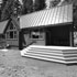 Completed exterior from the creek side of the cabin